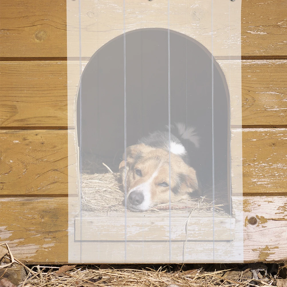 

PVC Dog House Door Curtain Transparent Soft Flap Patio Plastic Strips Wear Resistant Doggy Cat Flap Replacement Summer