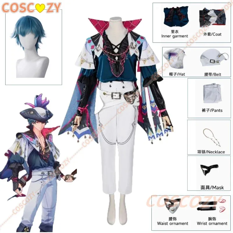 

Brant Cosplay Costumes Game Wuthering Waves Wig Uniform Hat Mask Troupe of Fools Rinascita Halloween Con Party Outfits XS-XXXL