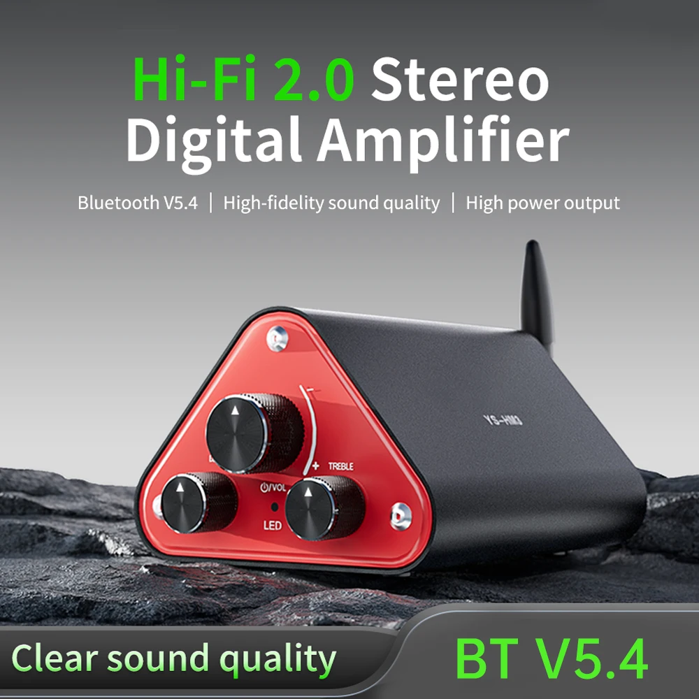 YS-HM3 50W+50W BT 5.4 Dual Channel HIFI2.0 Stereo Digital Amplifier With US/EU Plug DC 12-24V TPA3116 NE5532 Audio Amplifier