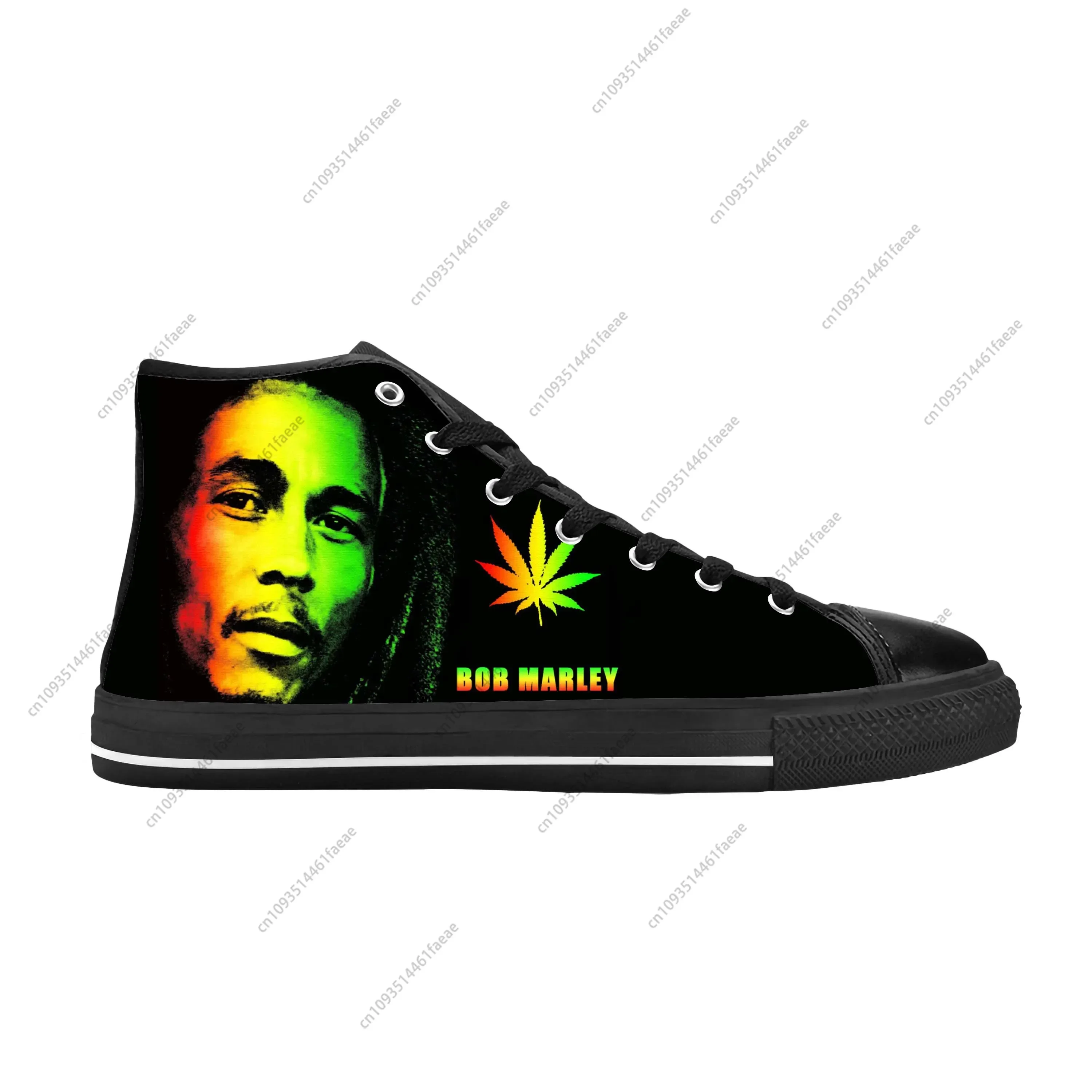 

Legend Bob Marley Reggae Rasta Music Rock High Top Sneakers Mens Womens Teenager Canvas Sneaker Casual Couple Shoes Custom Shoe
