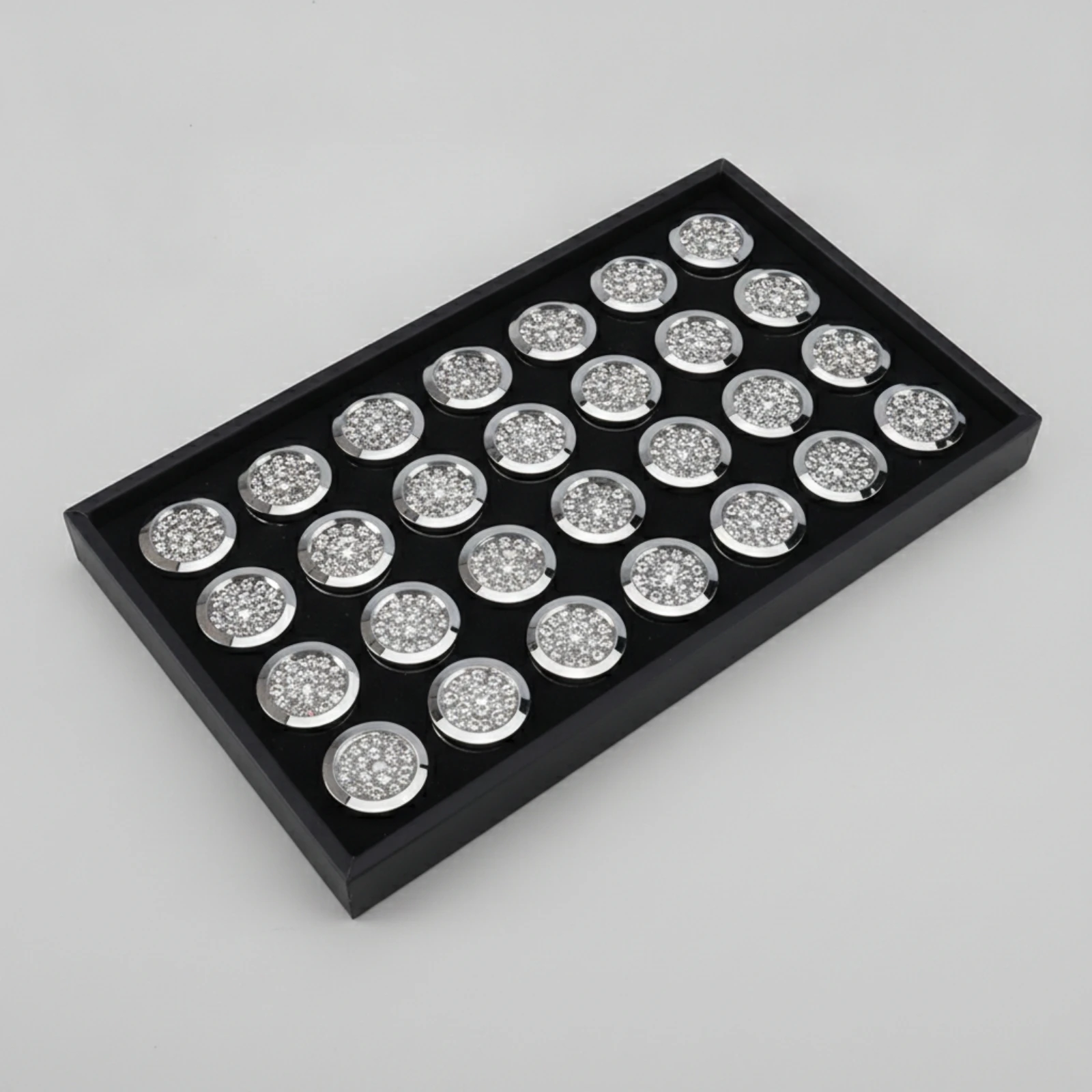 Jewelry Tray with Holders Rectangular Jewelry Holder with Tray Multi-Slot Sleek-Profile for Jewelers, Countertop