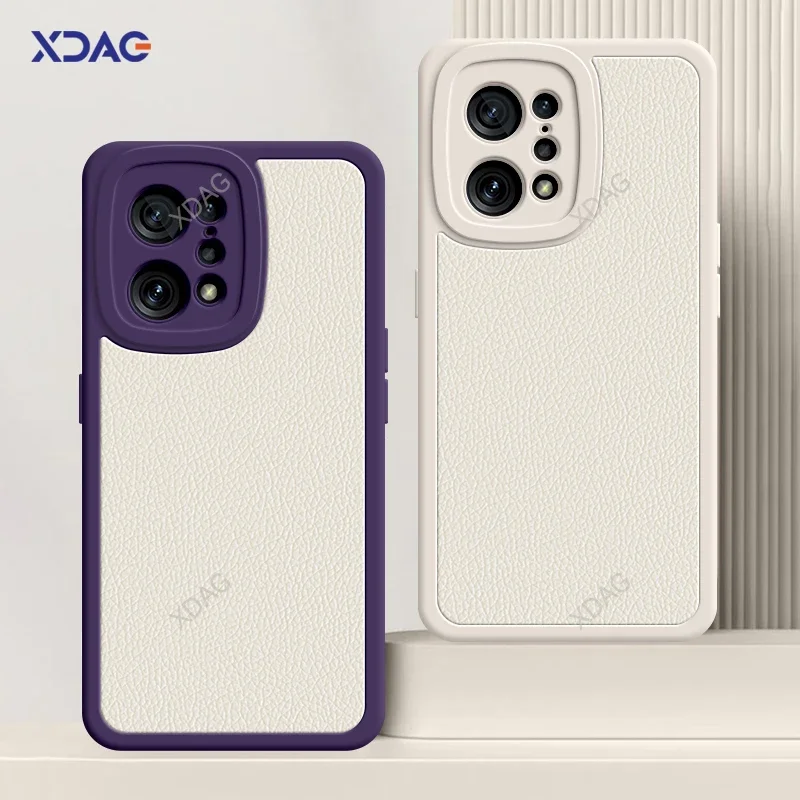 

Original Lambskin Leather Phone Case for OPPO FindX5 Find X5 Pro X5Pro 5G Camera Protection Litchi Grain Soft Back Cover Housing