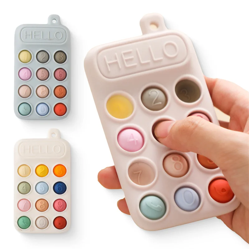 

Food Grade BPA Free Silicone Toy Baby Cell Phone Teether Toy Remote Control Shape Early Educational Sensory Toys Kids Gifts