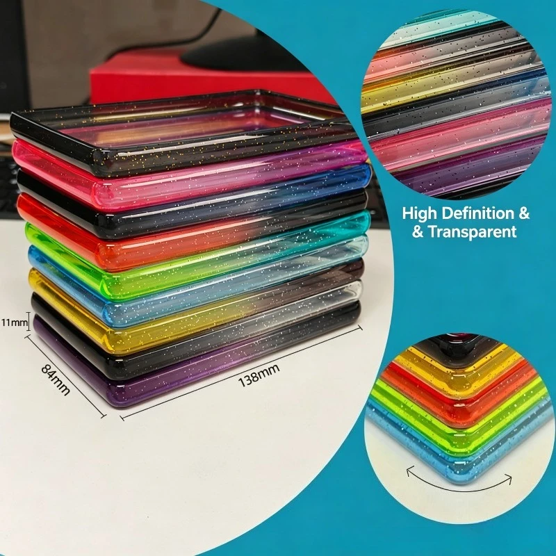 35pt Soft Rubber Protective Case for B-G-S Sports Cards and Game Cards, Gradient Glitter TPU Card Removal Protective Case