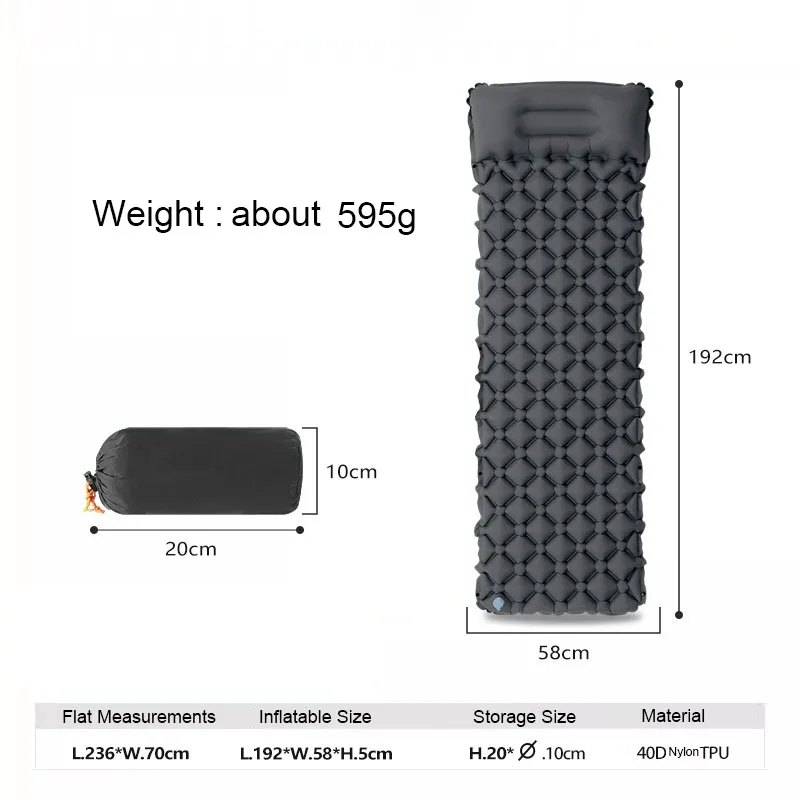 

Hiking Backpacking Sleeping Pad Ultralight Inflatable Air Mattress With Pump For Camping Waterproof TPU Travel Car Mat Portable