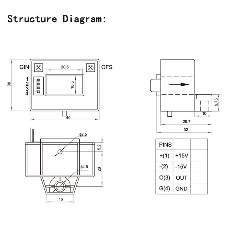 HCS-BS Sala Sensore di Corrente 50A 100A 150A 200A 300A 400A 500A 600A