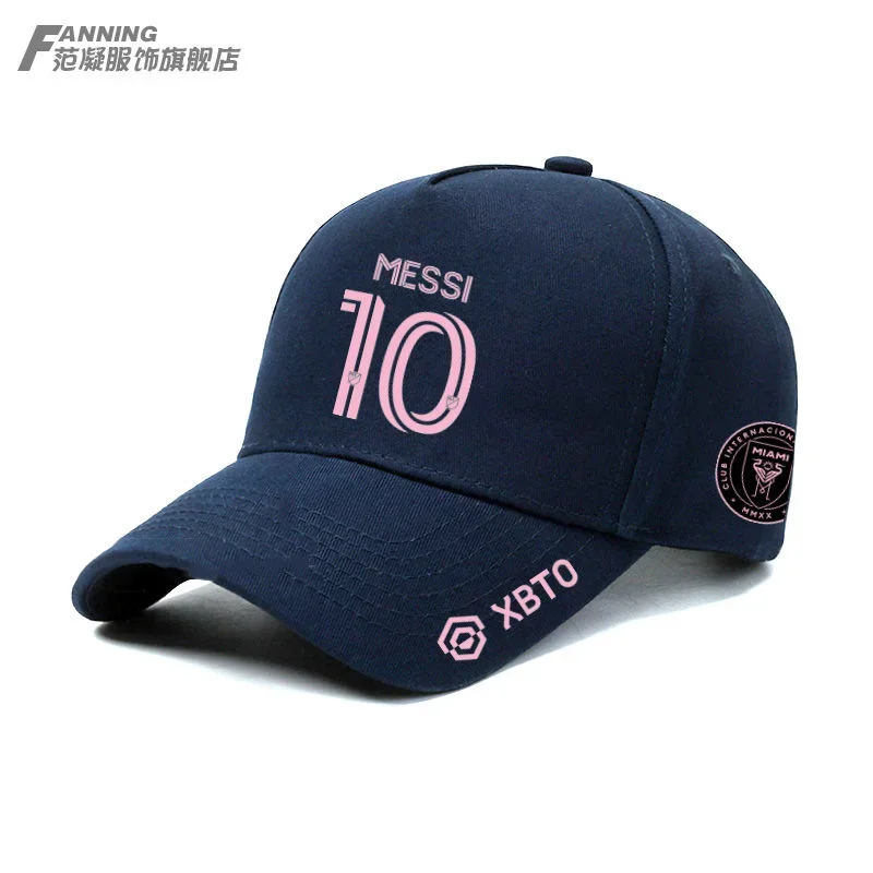 Messy Cap Boy Inter Miamy Cap Messy Hat Kids Number 10 Baseball Cap Truck Hat Y2k Cap Fans Pink Black Logo Adjustable