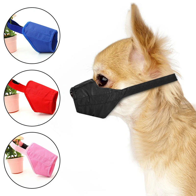 Adjustable Dog Mouth Nylon Muzzle Barking For Small Medium Large Dogs Pet Mouth Muzzles Strap Anti Bark Bite Chew Training