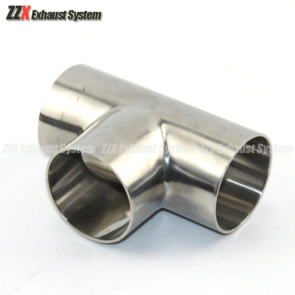 304 stainless steel welded tee positive tee inside and outside polishing OD 19mm-102mm thickness 1.5mm-2.0mm exhaust pipe diy