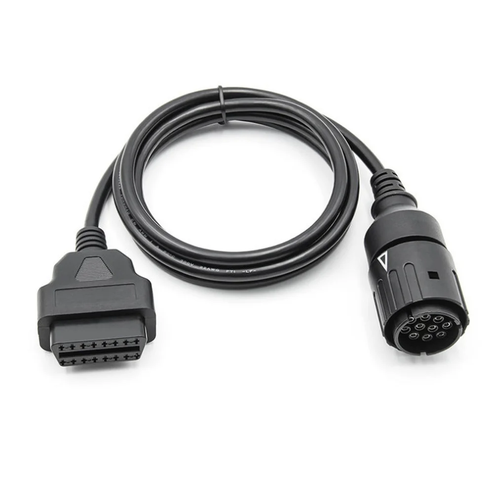 Black 10Pin To 16Pin For OBD2 Diagnostic Cable For BMW Motorcycles ICOM-D Scanner Connector Adapter Car Electronics Accessories