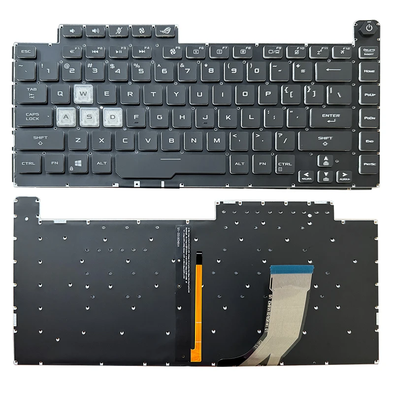 Ru/sp/fr/eua teclado inglês para asus rog strix scar iii g512 l 3 plus g531g gl531 g531gv g531 s531 g531gt g531gu eua azul claro