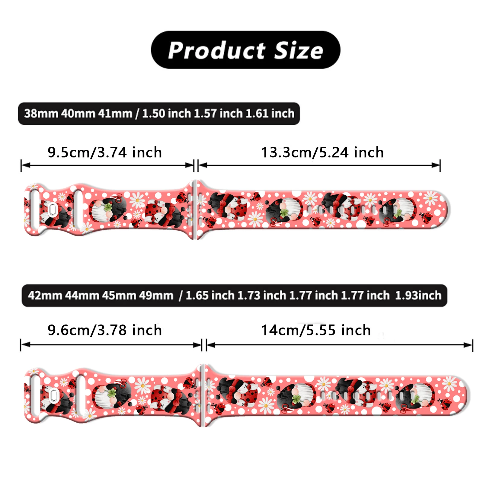 Correa con estampado de la serie Ladybug Spirit para Apple Watch 11 10 9, pulsera reemplazable de silicona para iWatch 46/44/42/41mm