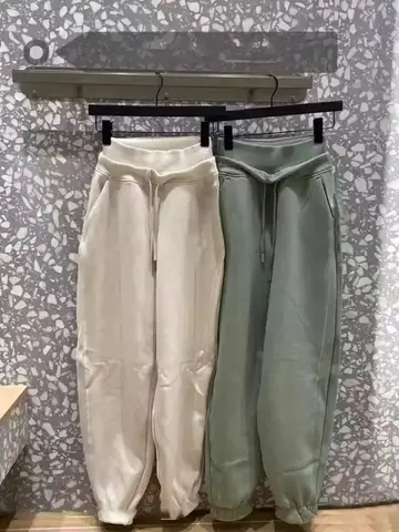 레몬 여성 양털 안감 따뜻한 스포츠 바지 여성 패션 모든 경기 캐주얼 운동복 느슨한 발 피팅 피트니스 요가 바지