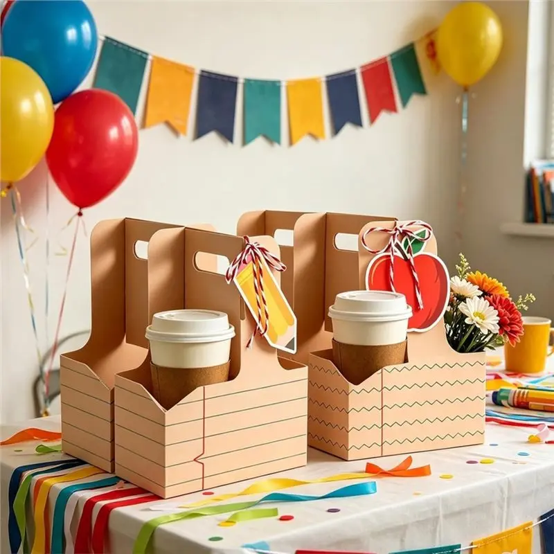 ABYN-2 Cup Drink Carrier With Handle Back To School Teacher Appreciation Gifts For Back To School Classroom Party Favors