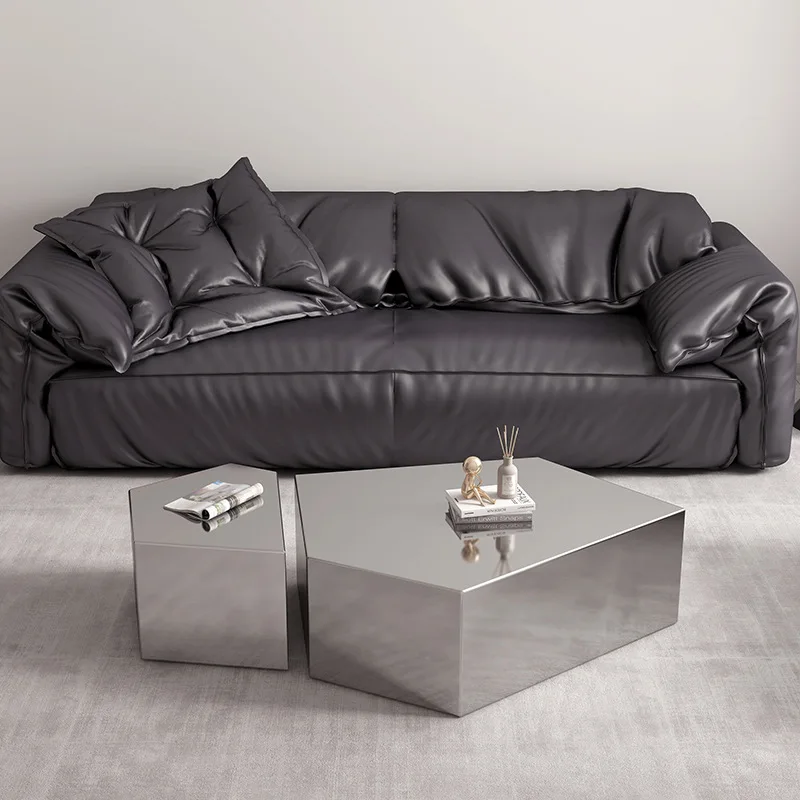 #Geometric Alien Creative Light Luxury Home Living Room Modern Simple Italian Stainless Steel Designer New Tea Table