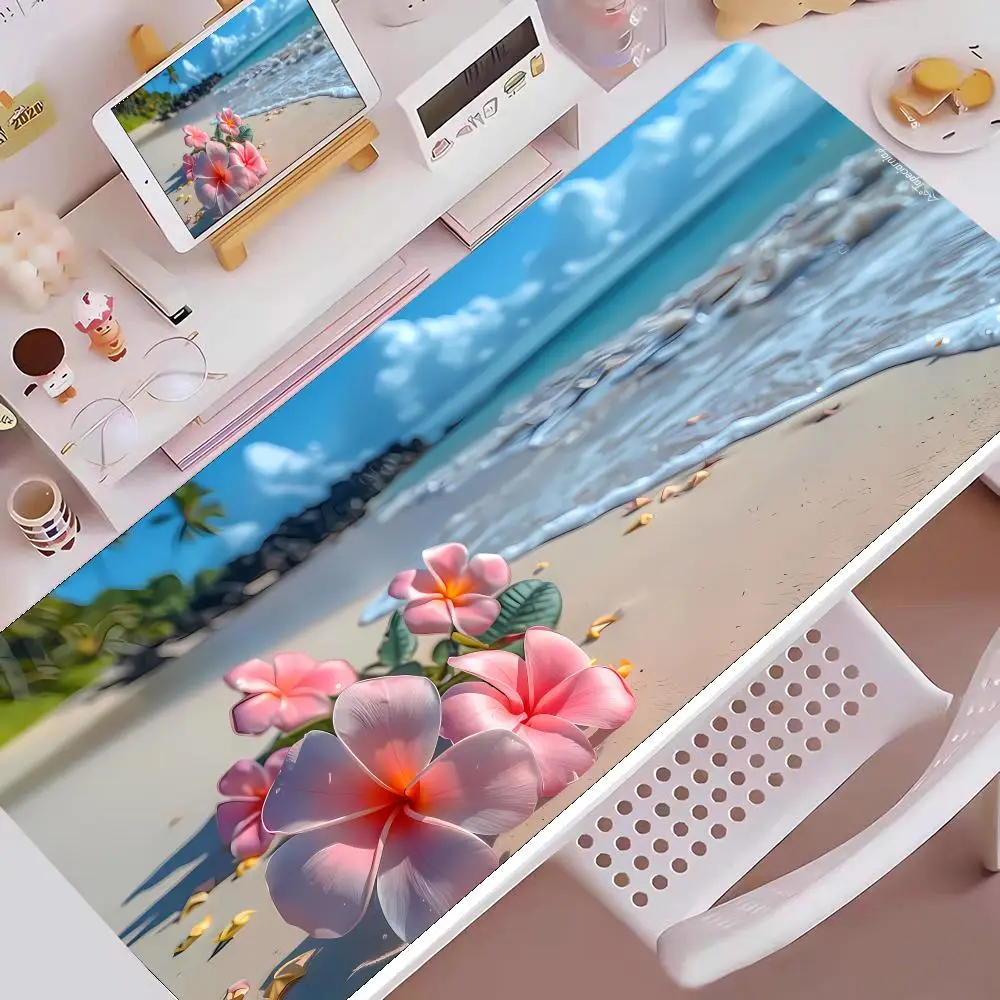 

Frangipani By The Sea Mouse Pad E-sports gaming mouse pad oversized personalized desk pad keyboard mouse pad