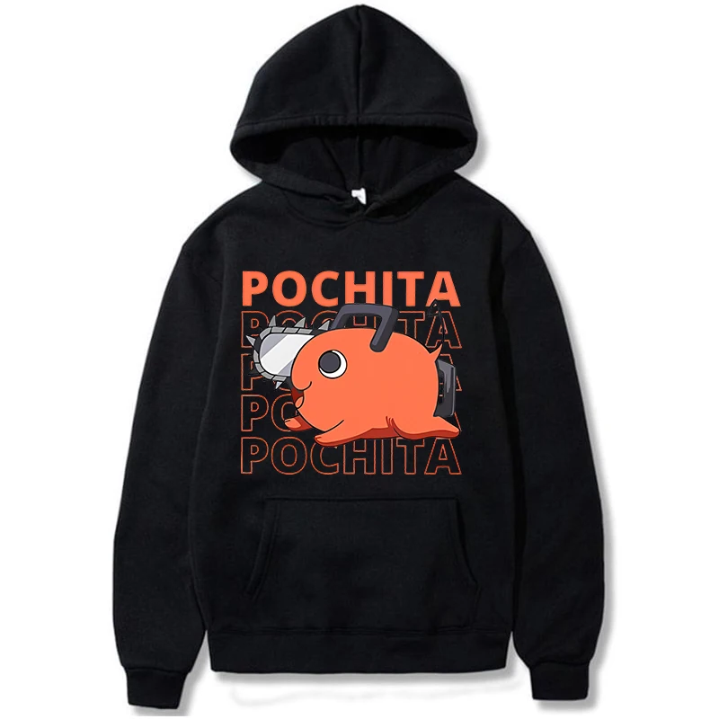 New Anime Hoodies Funny Pochita Graphic Printing Sweatshirt Autumn WinterCasual Long Sleeve Loose Tops