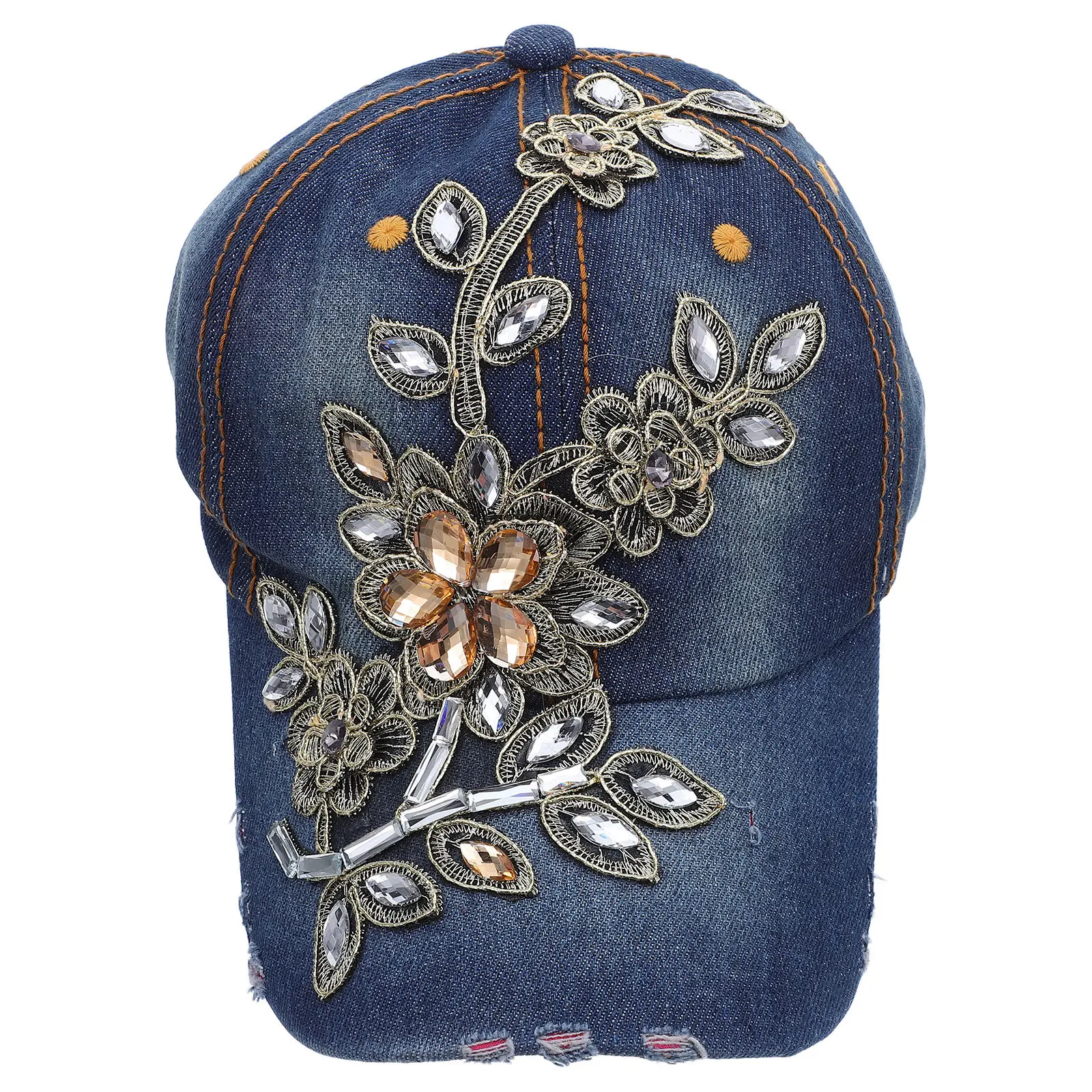 

Denim Hat with Rhinestone Women Baseball Cap Stylish Design Sun Protection for Outdoor Activities and Gifts Jean Hats for Women