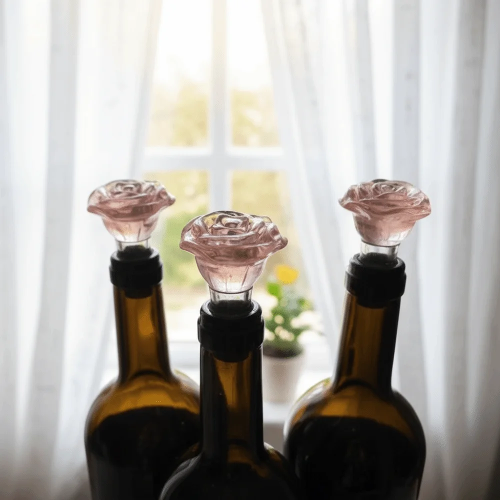 Creative Leak Proof Rose Bottle Stoppers Keep Fresh Resin Wine Bottle Plug Decorative Wine Corks Kitchen Use