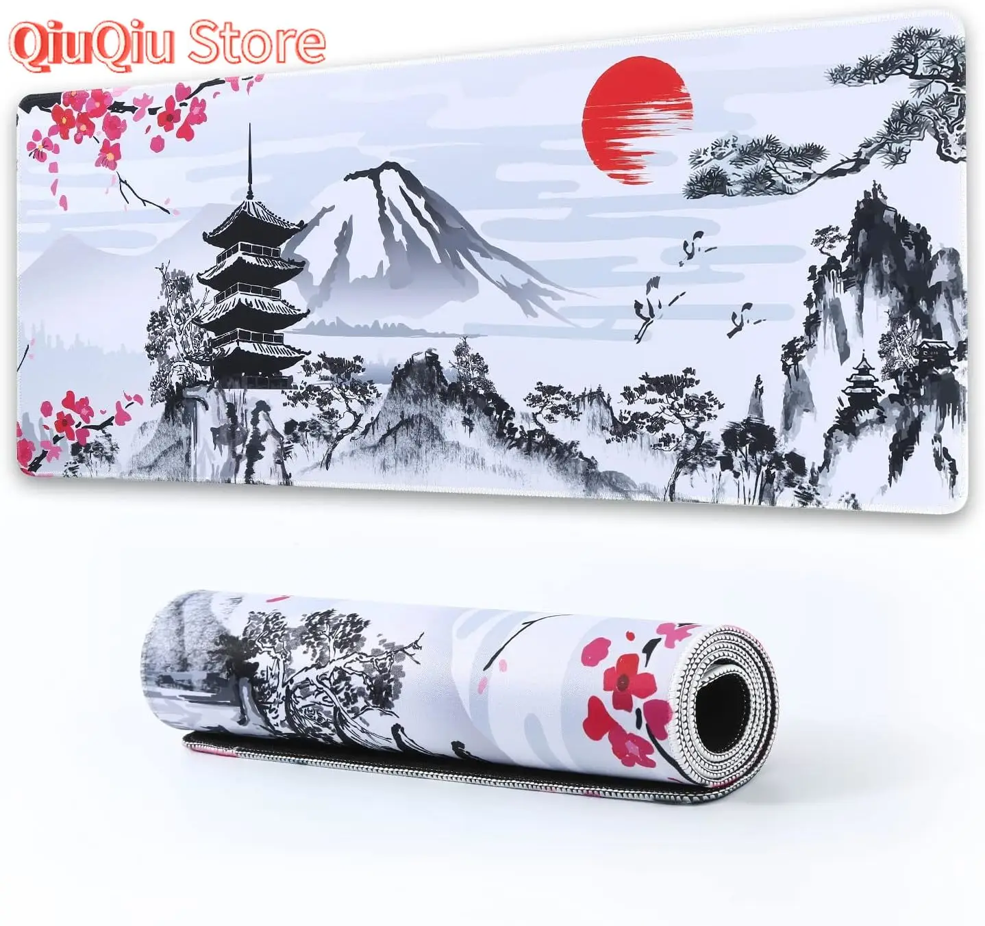 

Japanese Cherry Blossom Large Mouse Pad Desk Mat Rubber Keyboard Gaming Mousepad Desk Pad for Computer Laptop Gaming Office Home