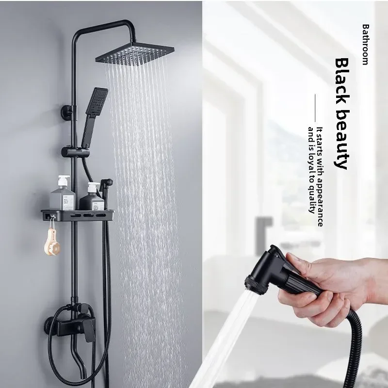 خلاط الدوش المكرر النحاس Supercharged فوهة مجموعة الحمام المنزلية حمام دش مجموعة صنبور الدش العالمي #3