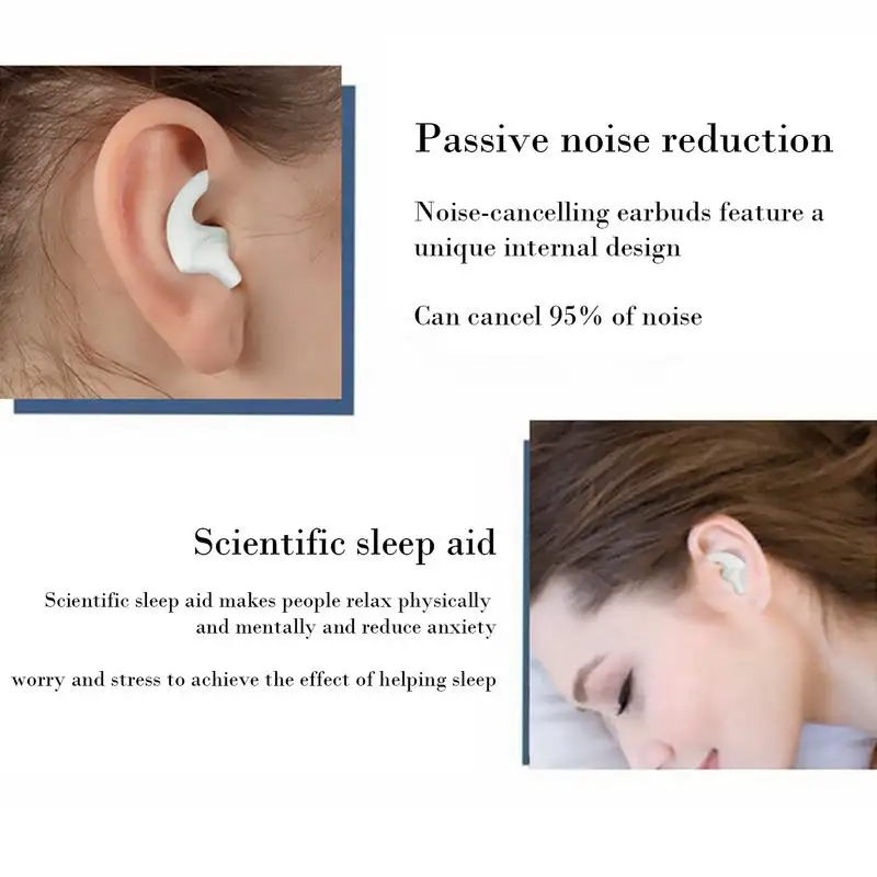 1 Pair Anti Noise Silicone Earplugs Noise Canceling Ear Plugs For Sleeping Swimming Soft Comfortable Sleeping Ear Protector