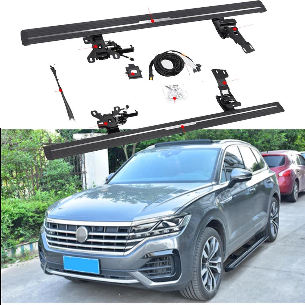 Electric Side Step Deployed Running Board Fits for Volkswagen Touareg 2019-2024 Power Retractable Side Bar