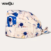 Gorra quirúrgica con estampado de dibujos animados para hombre, gorro quirúrgico personalizado a prueba de polvo, transpirable, venta al por mayor