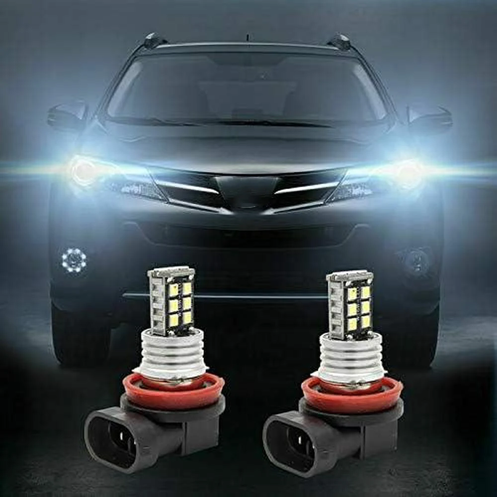 

12V White 6000K Car LED Fog Light Bulbs H8 Car Headlight Driving Running Front Lamps Universal For Trailers, Trucks, RVs