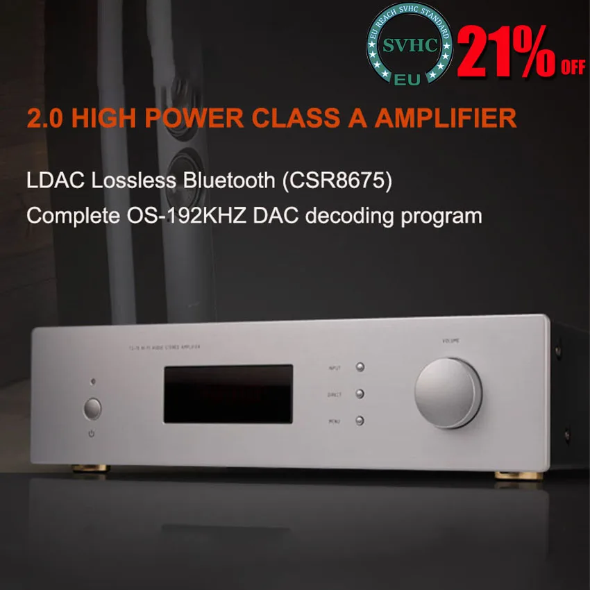 

TS-10 Amplifier 150W*2 Bluetooth 5.0 LDAC Class AB HiFi Home High Power Balanced XLR Fiber Coaxial LDAC Class AB Amplifier Audio