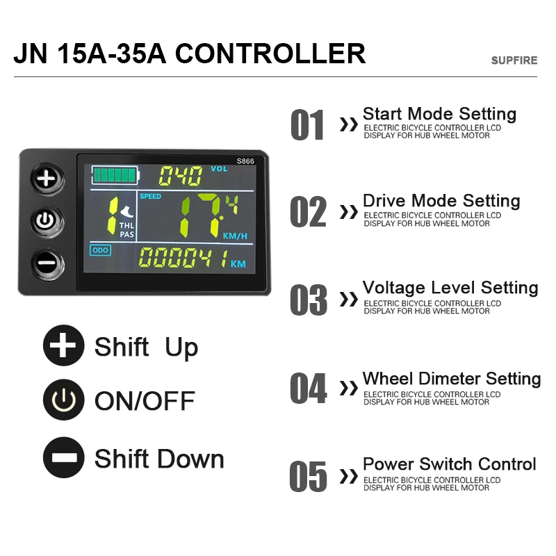 JN 15A-35A Electric Bicycle Controller 250W350W500W1000W1500W Brushless Controller
