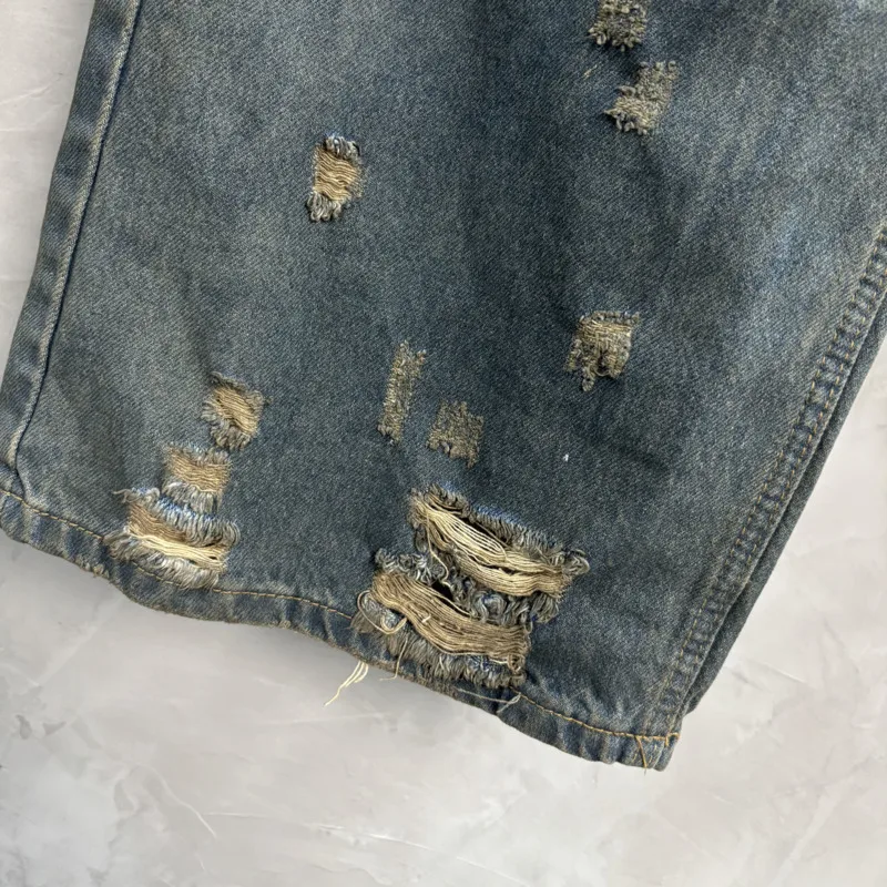 HKSH Herfst Nieuwe Man Punk Mode Gewassen Vintage Jeans Persoonlijkheid Patchwork Rechte Mode Cool Verontruste Denim Broek HK11945