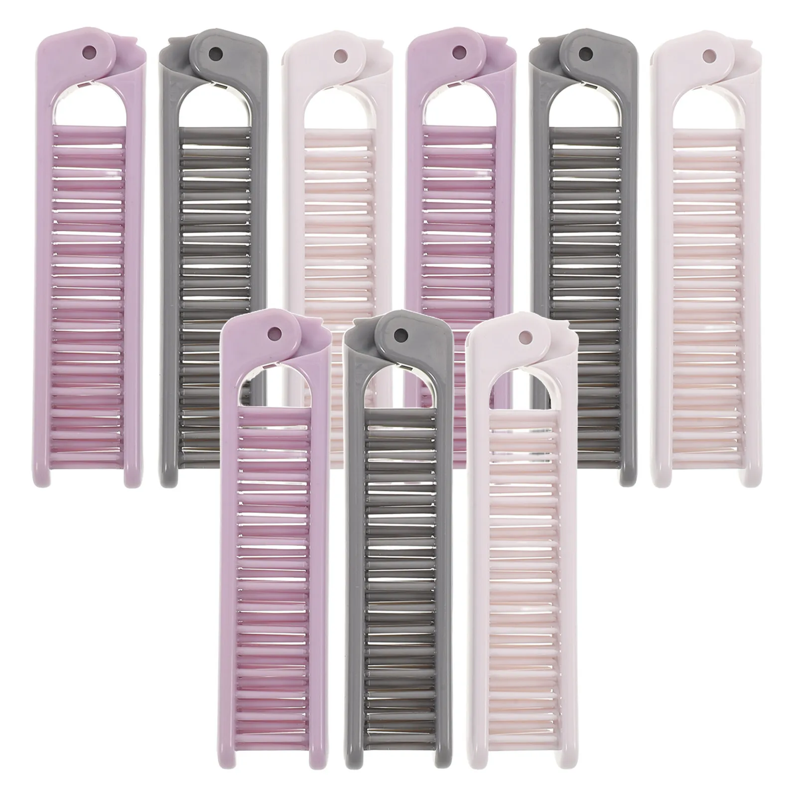 

9Pcs Foldable Hair Brush Travel Size Dual-Use Wide Fine Teeth Comb Compact Folding Portable Hairdressing Comb for Men Women