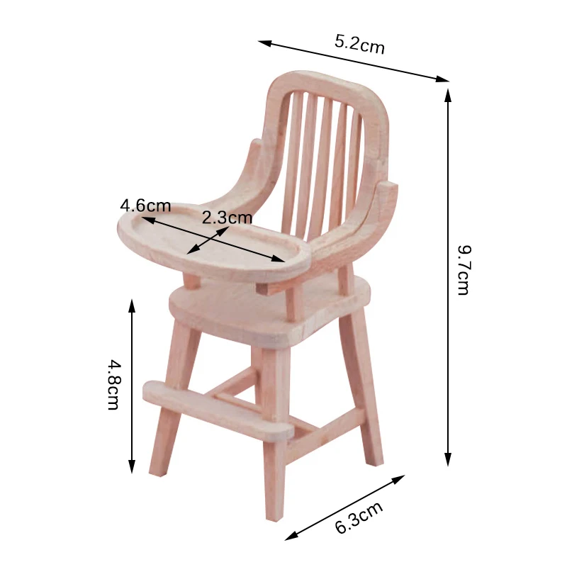 

1 шт. 1:12 мини-кресло для кукольного домика, обеденное кресло, Детская кукла, высокий стул, модель украшения, игрушечный кукольный домик, деревянная мебель, аксессуары