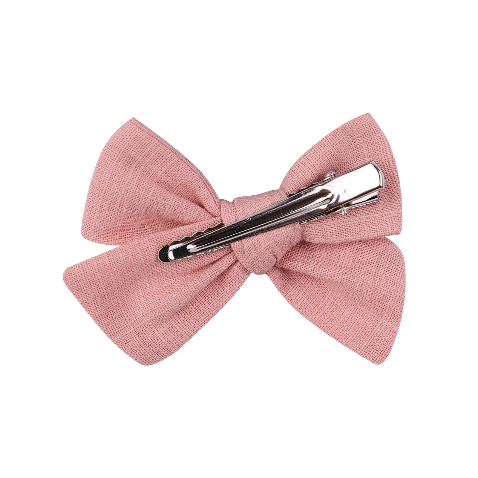 2Pcs/Lot Solid Color Kids Bows Hair Clips For Baby Girls Cotton Bowknot Hairpins Children Barrettes Headwear Hair Accessories