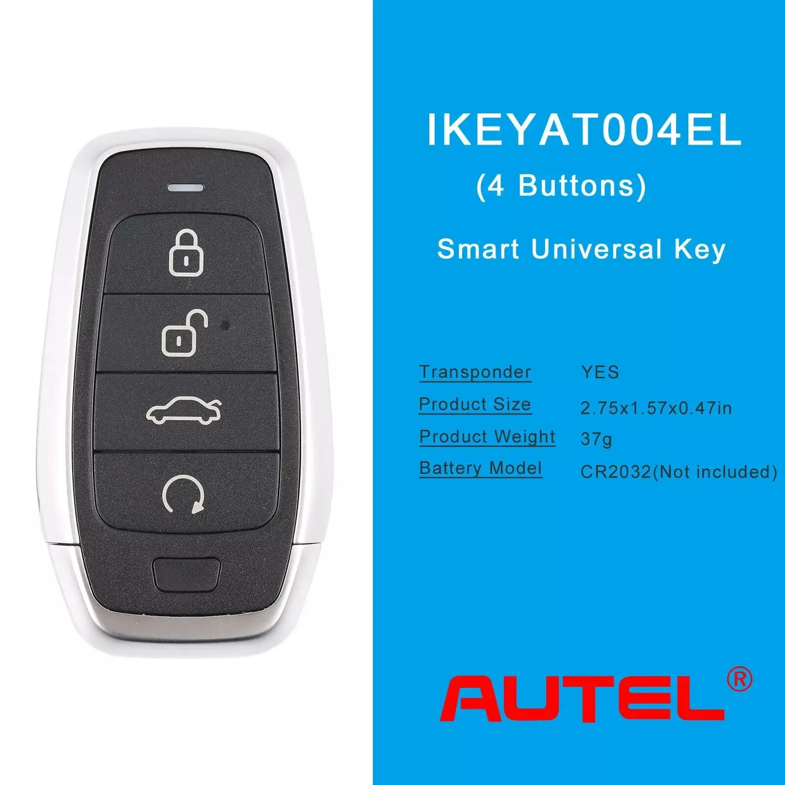 AUTEL IKEYAT004EL Independent Car Smart Key 4 Tasten Universal