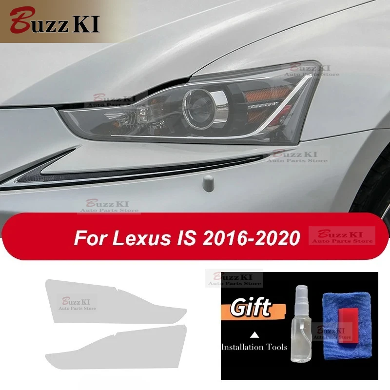 For Lexus IS 2016-2020 IS 200t 300h 250 F Sport Accessories 2 Pcs Car Headlight Protective Film Transparent Black TPU Sticker