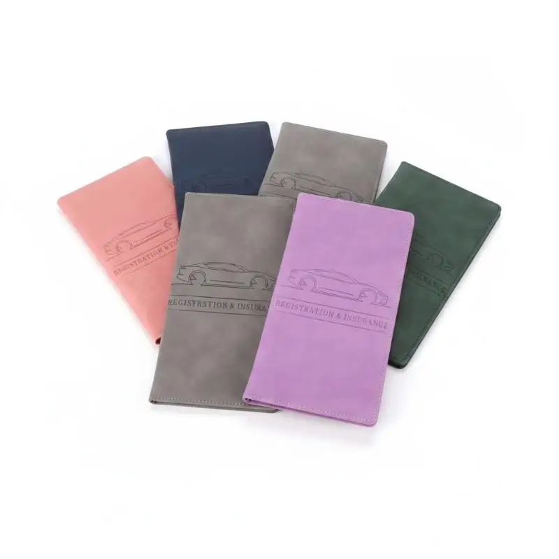 Magnetic Closure Car Registration Insurance Card Holder Durable Anti-Fold Auto Document Organizer Vehicle Accessory