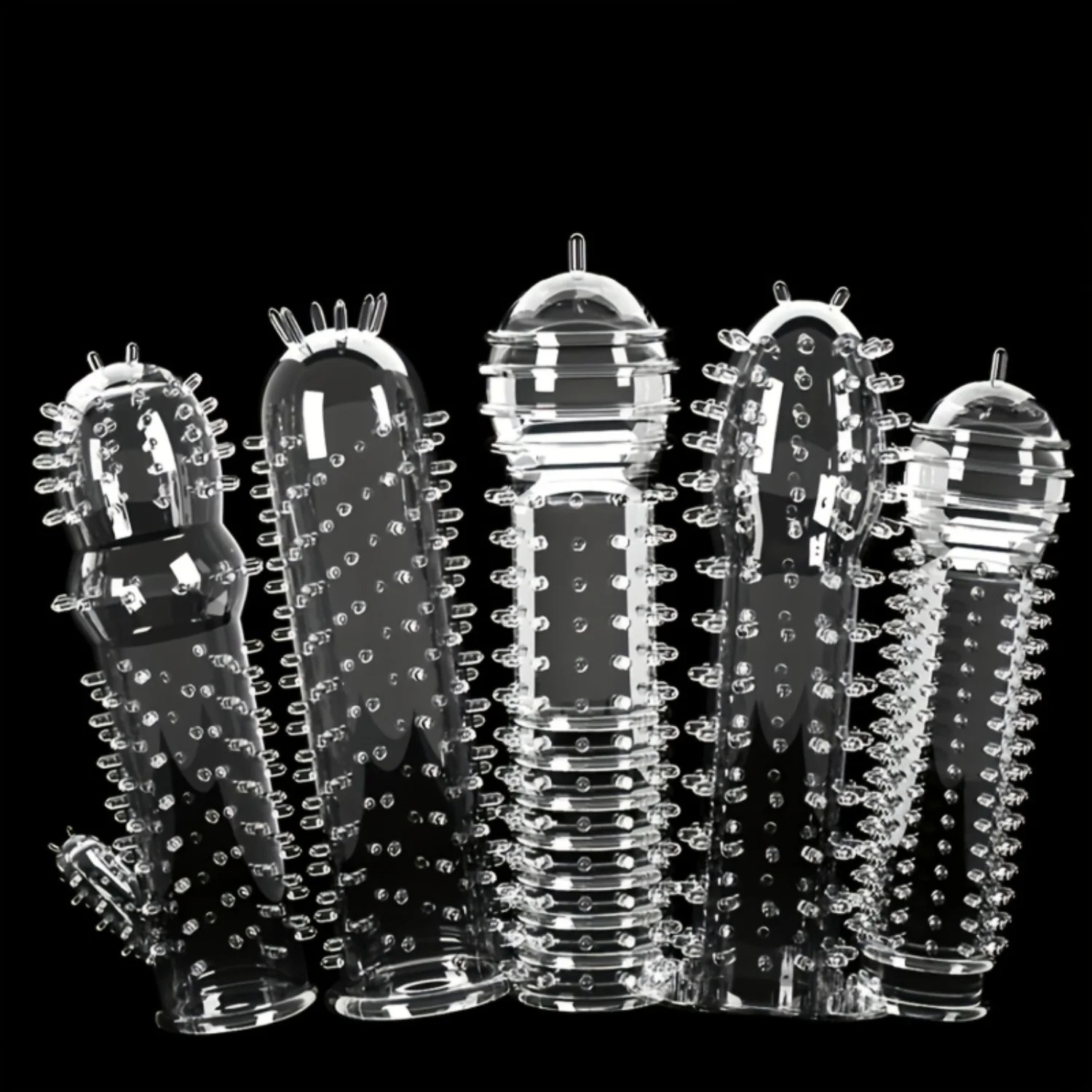 Sexy Wolf Teeth Penis Sleeve Reusable Condom Male Delayed ejaculation Penis Cock Sleeve Crystal Clear Condoms Adult Sex Toys 18+