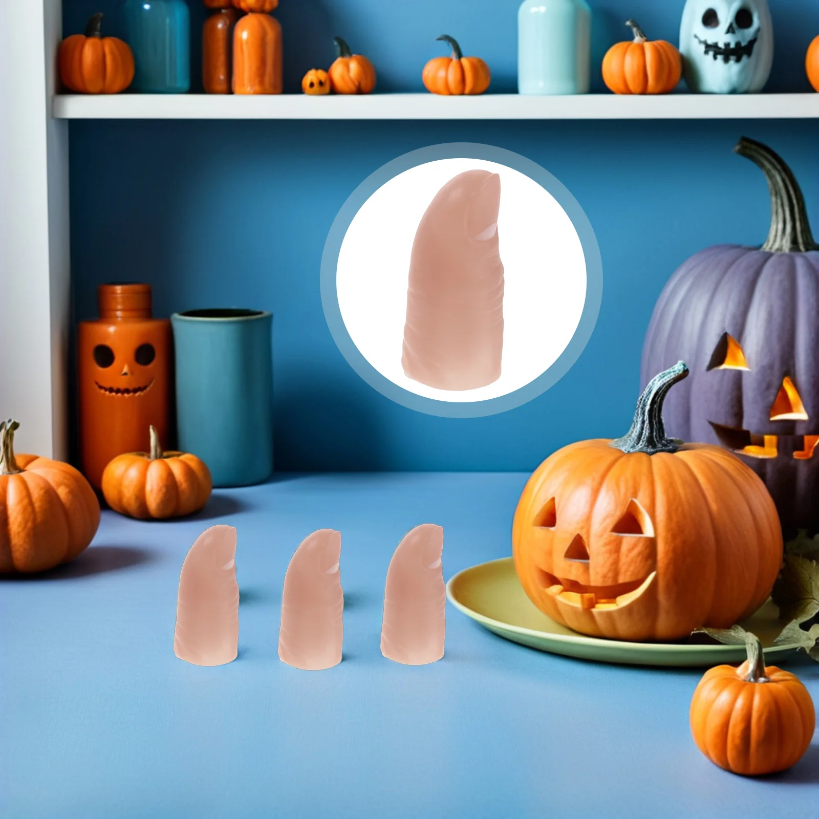 

20Pcs Realistic Finger Props Vinyl Fake Fingers for Nail Training Tricks Manicure Practice Seamless Performance Accessory