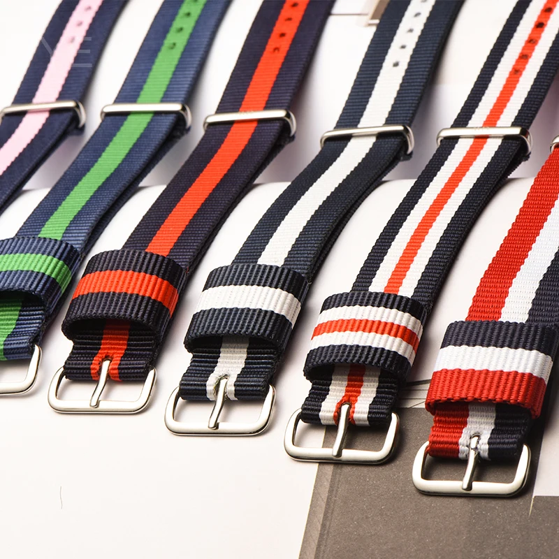Breathable Nylon Watch Strap with Canvas Needle Buckle for Daniel Wellington Mido CK Rossini Watch Accessories 18 20 22m