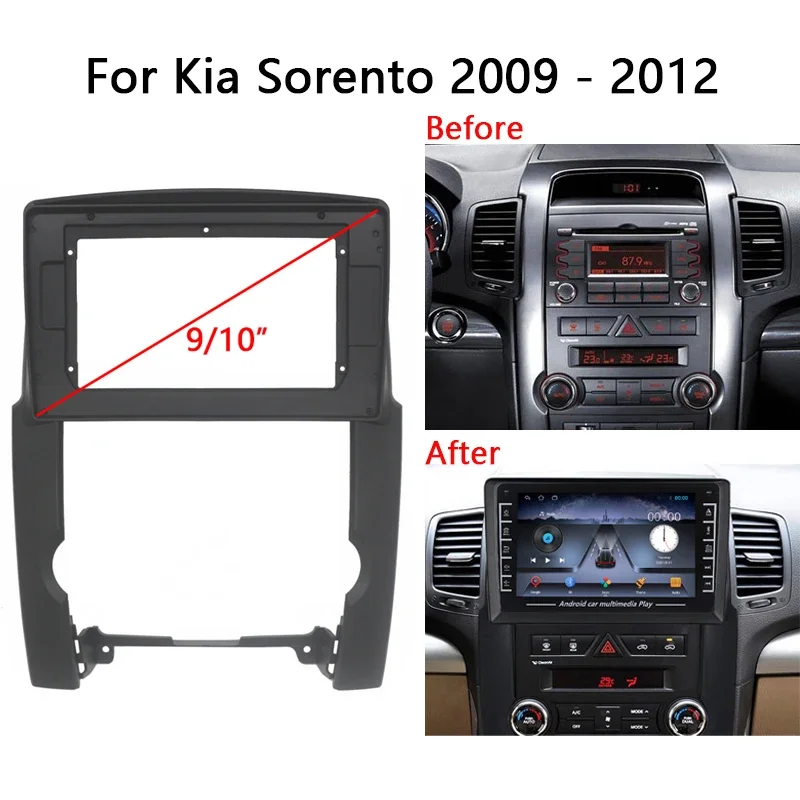 Car Radio Fascia For KIA SORENTO 2009 2010 2011 2012 Auto Stereo Install Dash Panel Mount Bezel Faceplate