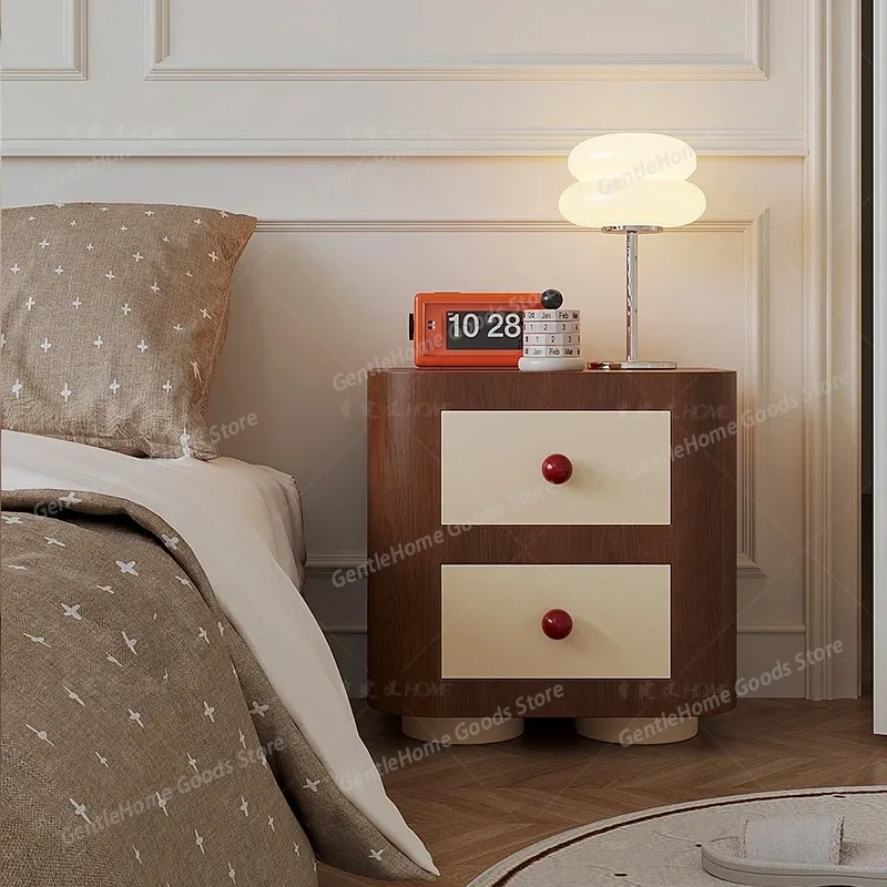 Double Bedroom Bedside Cabinet Narrow Cute Children's Layer Table Cream Aesthetic Style Storage Home Night Sofas Bed Headboard