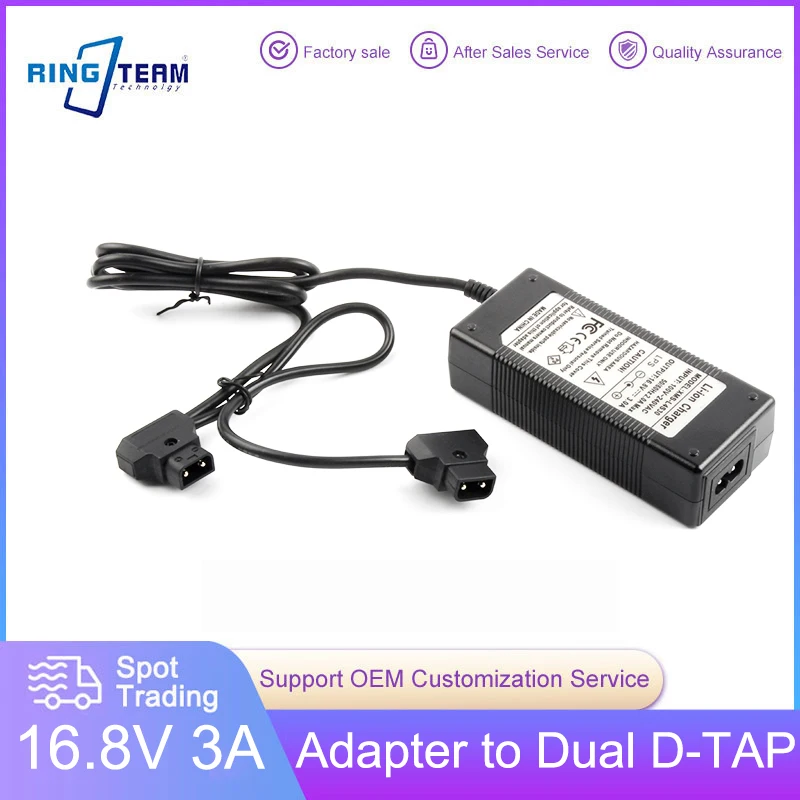 16.8V 3A Dual D-TAP Battery Charger for Camcorder V Mount / V Lock Battery Pack Camera Battery Camcorder Power Adapter Dtap Plug