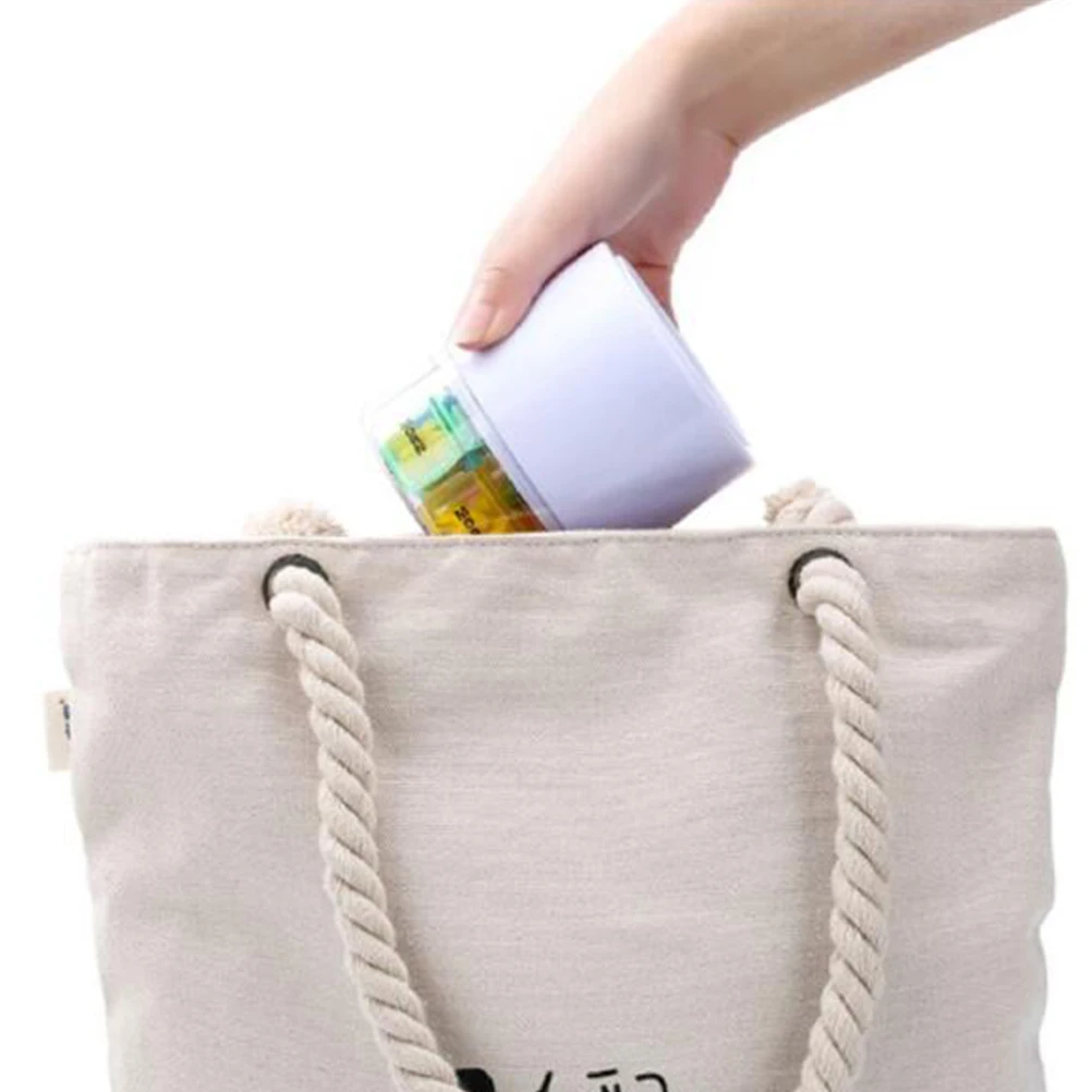 

Round Pill Box 7 Day Medicine Storage Container Detachable Daily Planner Portable Travel Case Organizer 28 Compartments Color