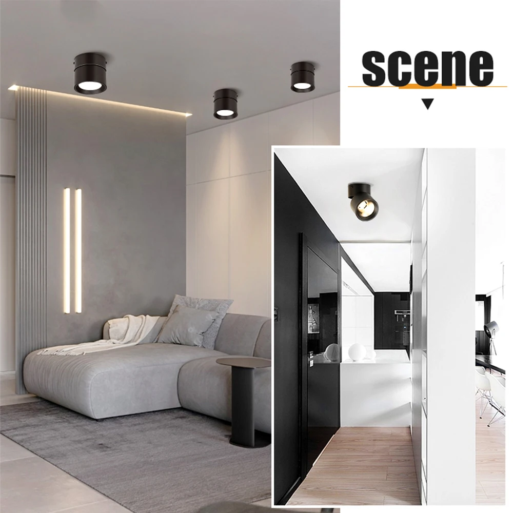 Foldable Downlight LED Spotlights 3 Color Change Room Decor Lamp 220v Home Ceiling Lamp for Bedroom Living Room Led Spot Kitchen