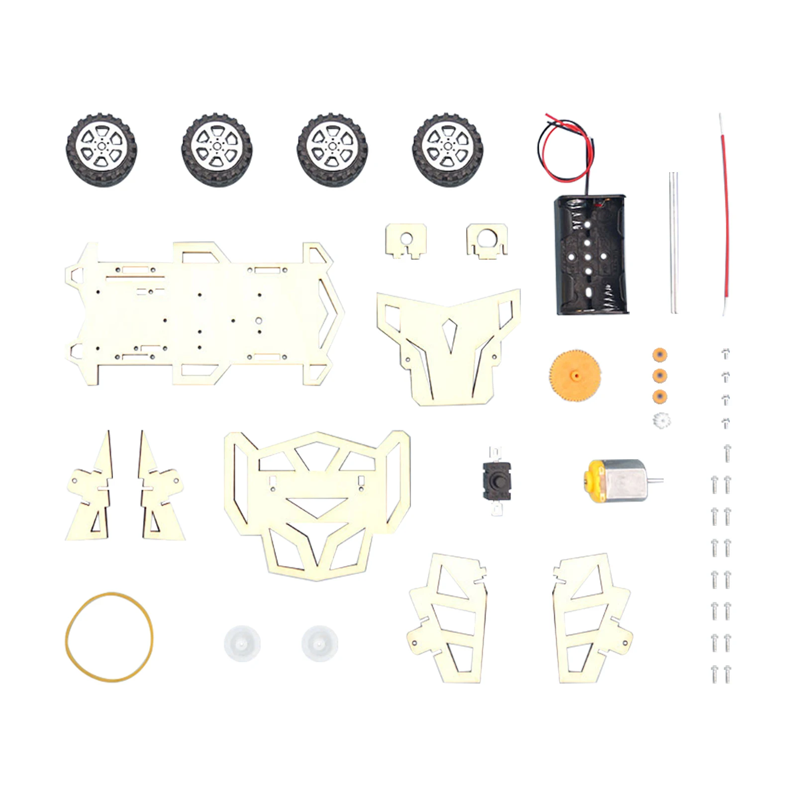 DIY Kit Four-wheel Drive Racing Car Component Manually Assemble for Primary Secondary School Students Scientific Equipment