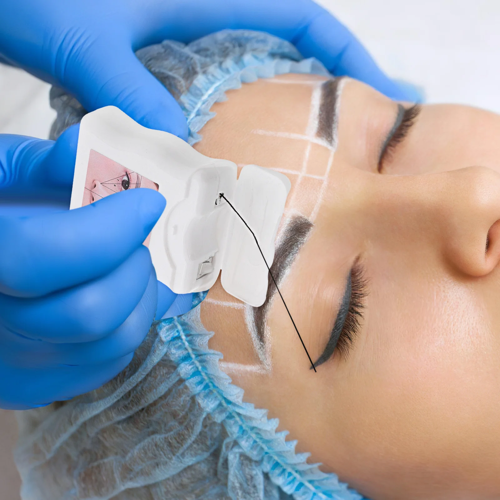 الحاجب رسم الخرائط سلسلة الحاجب أداة متعددة الوظائف النايلون دائم الدقة رسم الخرائط سلسلة لتشكيل الحاجب واستخدام الوشم #6