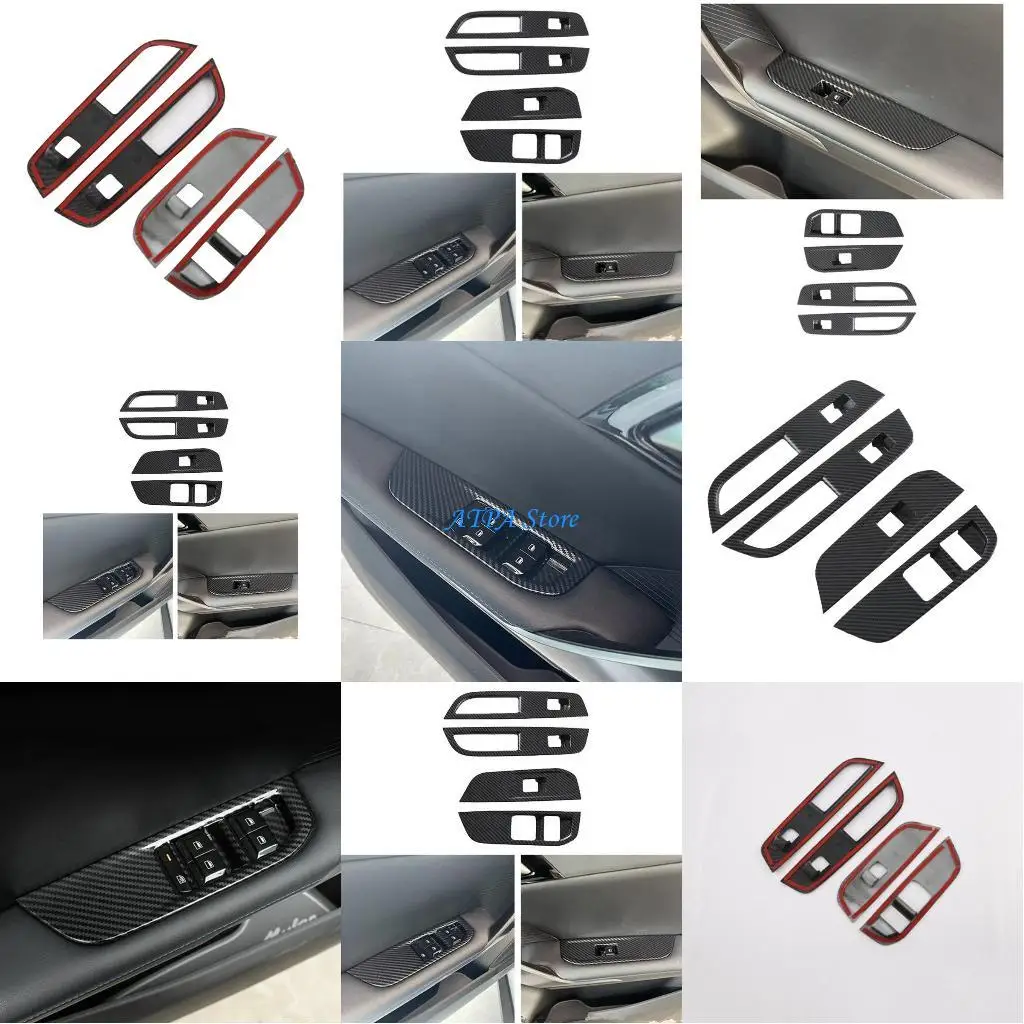 

U13C Car Window Control Lift Switchs Panel Cover Trim Decoration for MG4 EVMulan 4pcs
