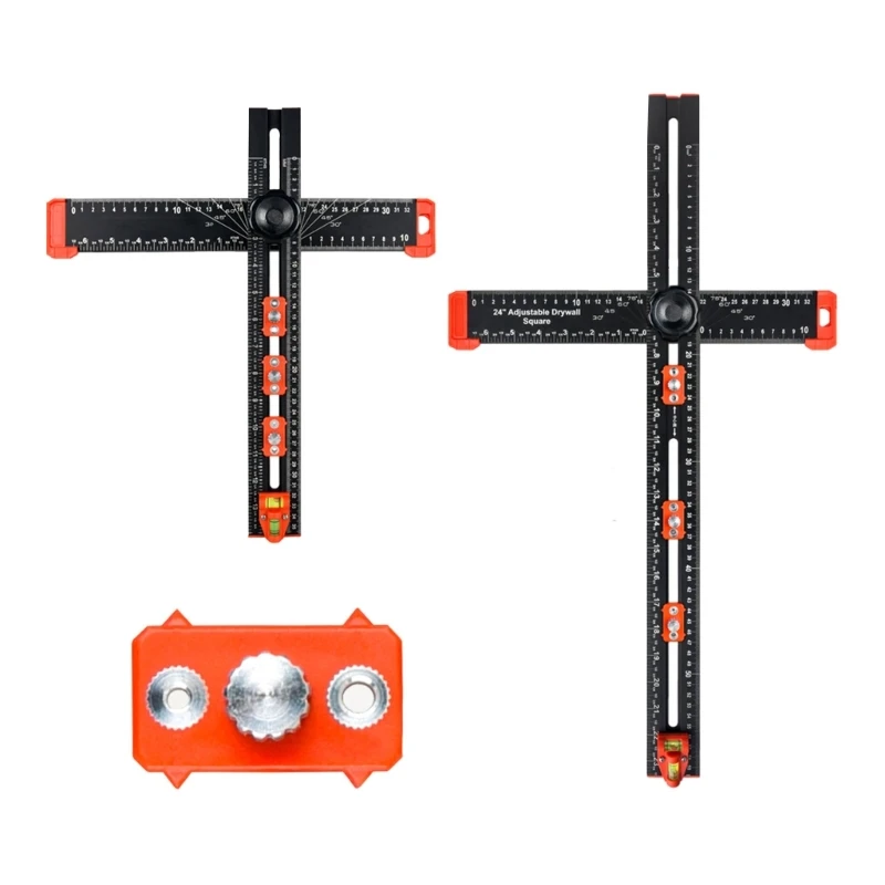 2 in 1 Drilling Positioning Ruler Combination Angles Ruler T-Shaped Ruler Cabinet Hardware Jig for Woodworking